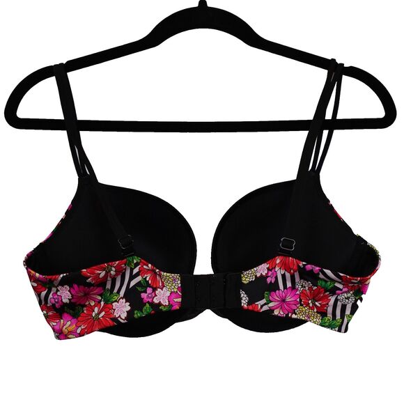 Victoria's Secret Very Sexy Push-up Plunge Bra 36D Underwire Black Floral Sexy - Picture 2 of 9